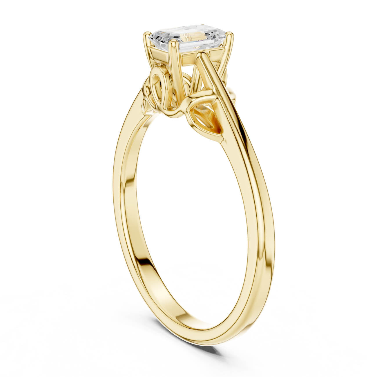 .43 Ct. Emerald-Cut Diamond Ring with Ornate Openwork Basket (DDLR-483) 3