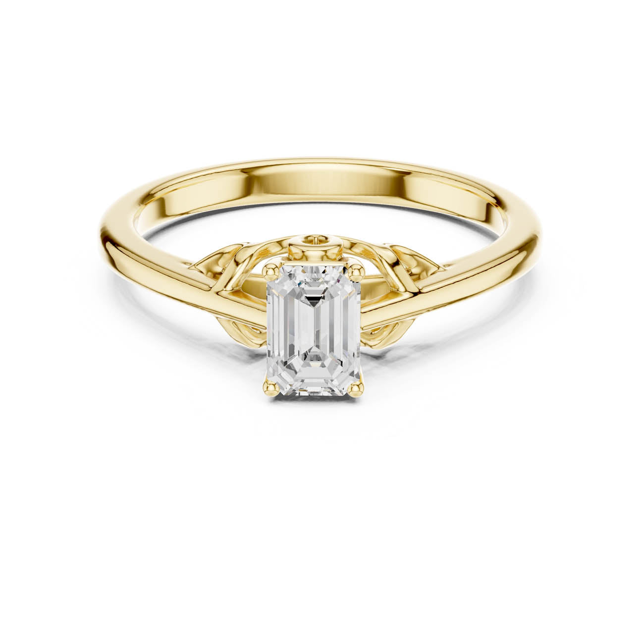 .43 Ct. Emerald-Cut Diamond Ring with Ornate Openwork Basket (DDLR-483) 5