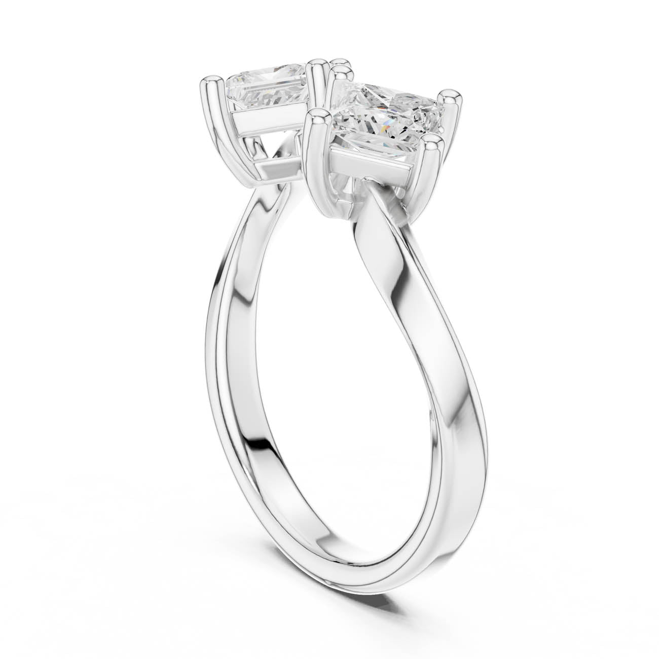 .87 Ct. Princess Cut Two Stone Open Bypass Ring (DDLR-489) 9