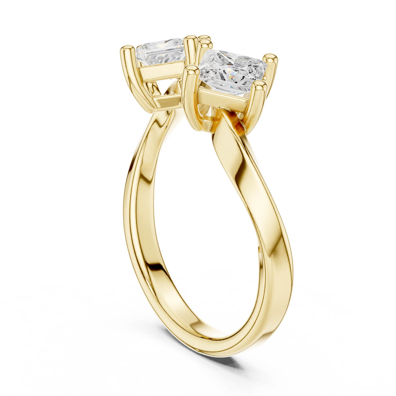 .87 Ct. Princess Cut Two Stone Open Bypass Ring (DDLR-489) 3