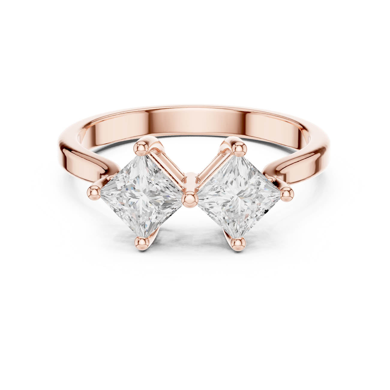 .87 Ct. Princess-Cut Two-Stone Duo Diamond Ring (DDLR-490) 3