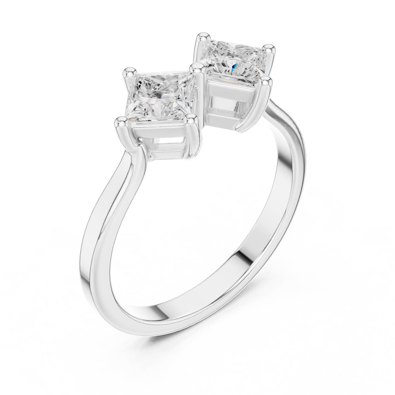 .87 Ct. Princess-Cut Two-Stone Duo Diamond Ring (DDLR-490) 5