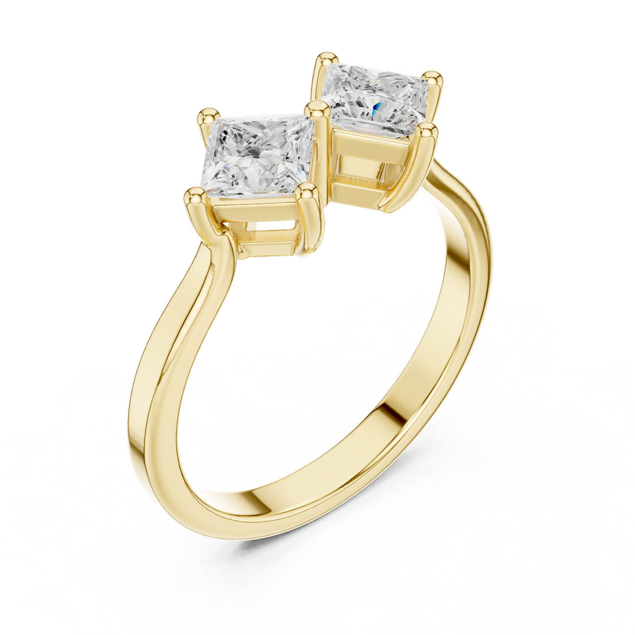 .87 Ct. Princess-Cut Two-Stone Duo Diamond Ring (DDLR-490) 6