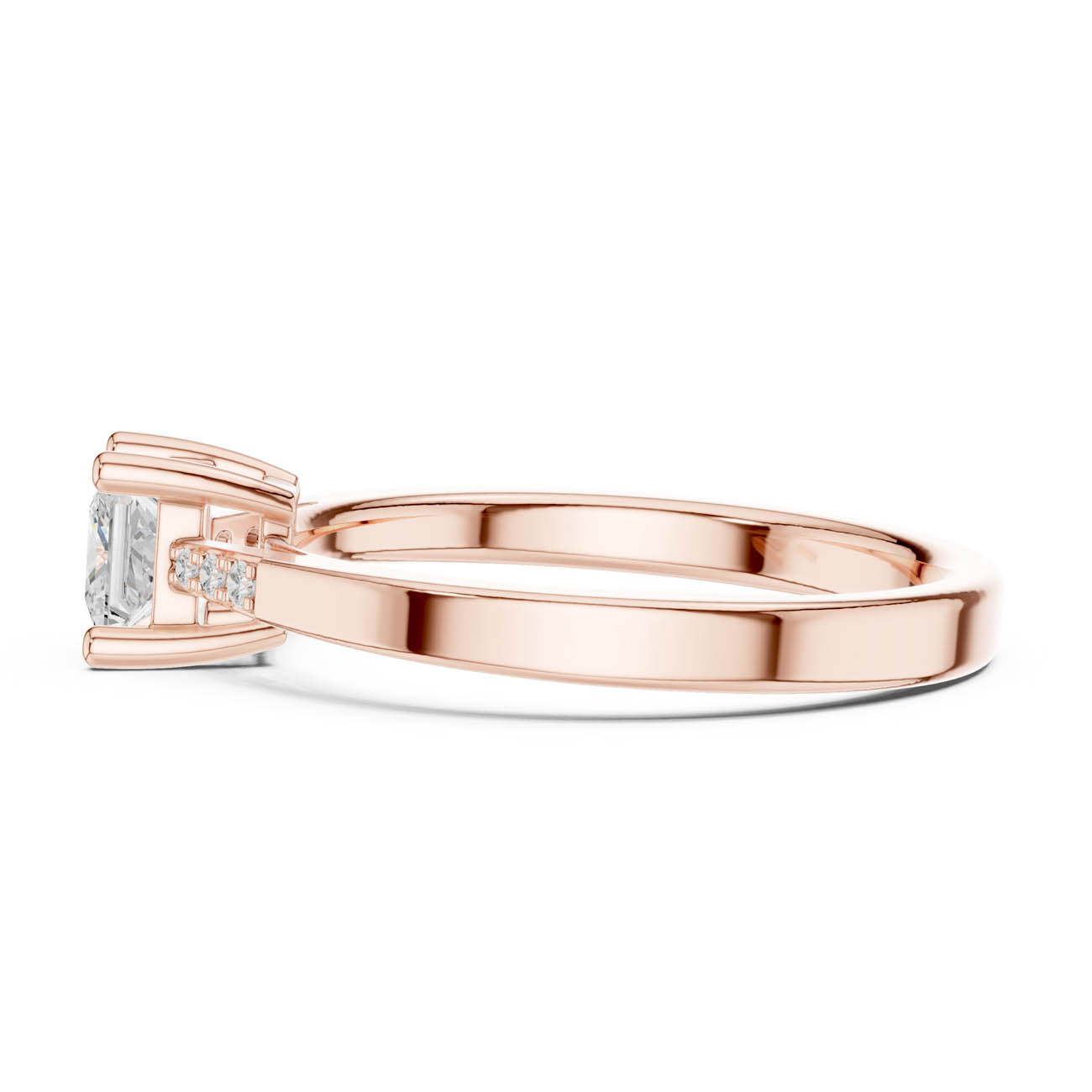 .54 Ct. Princess Cut Diamond Solitaire Ring with Pavé Accent Band (DDLR-491) 12
