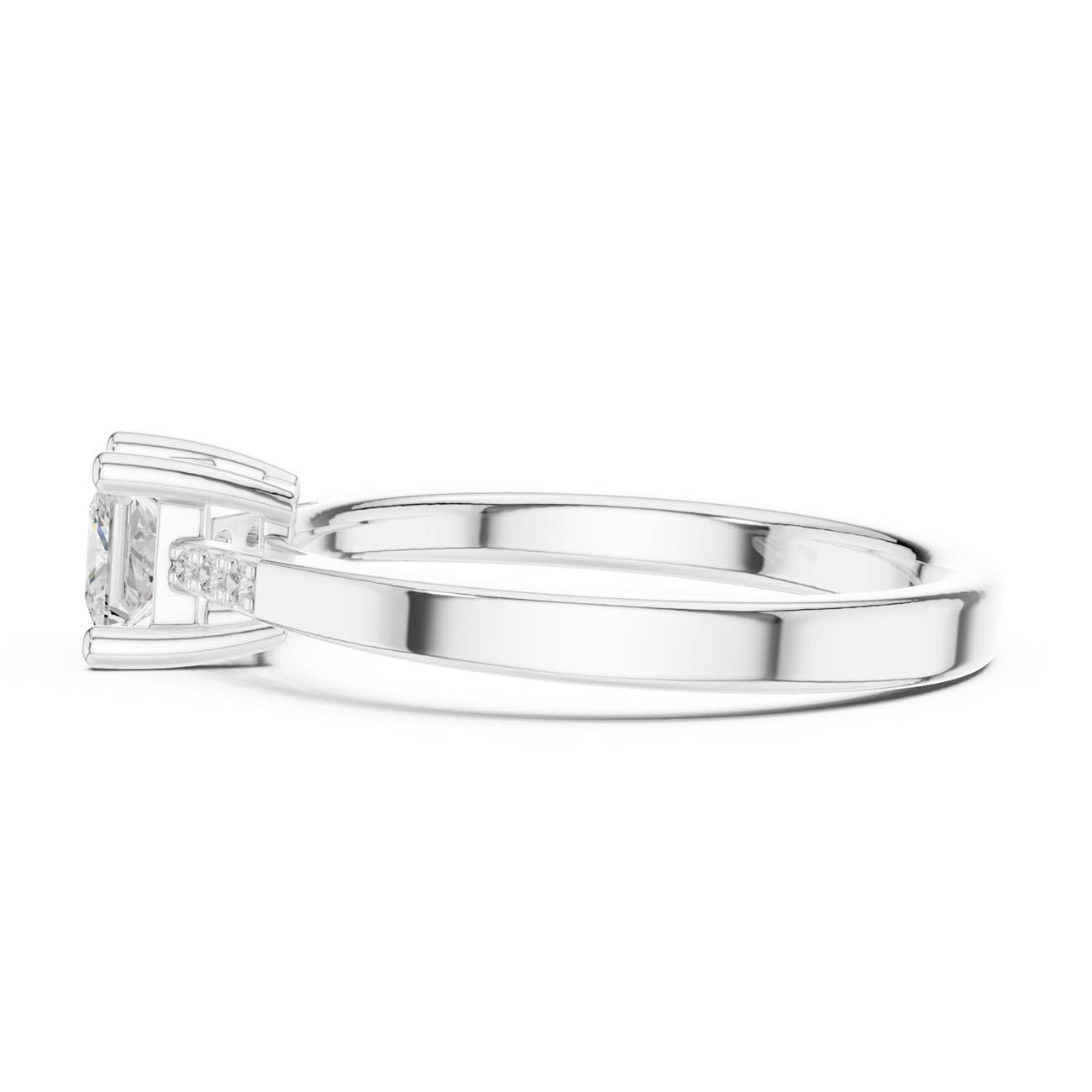 .54 Ct. Princess Cut Diamond Solitaire Ring with Pavé Accent Band (DDLR-491) 11