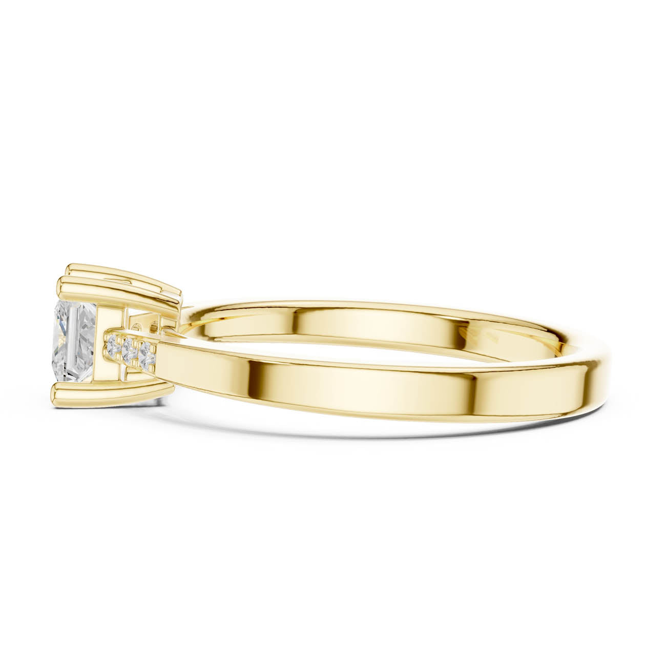 .54 Ct. Princess Cut Diamond Solitaire Ring with Pavé Accent Band (DDLR-491) 4