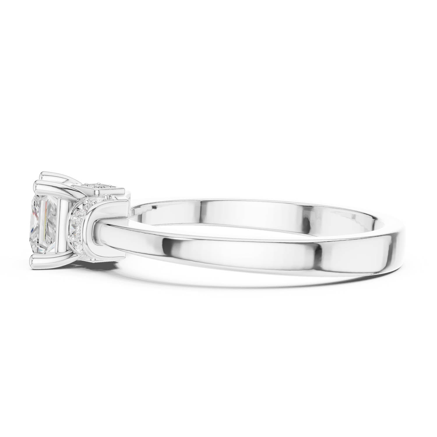 .68 Ct. Classic Princess Cut Diamond Ring with Diamond Accent Gallery (DDLR-496) 7