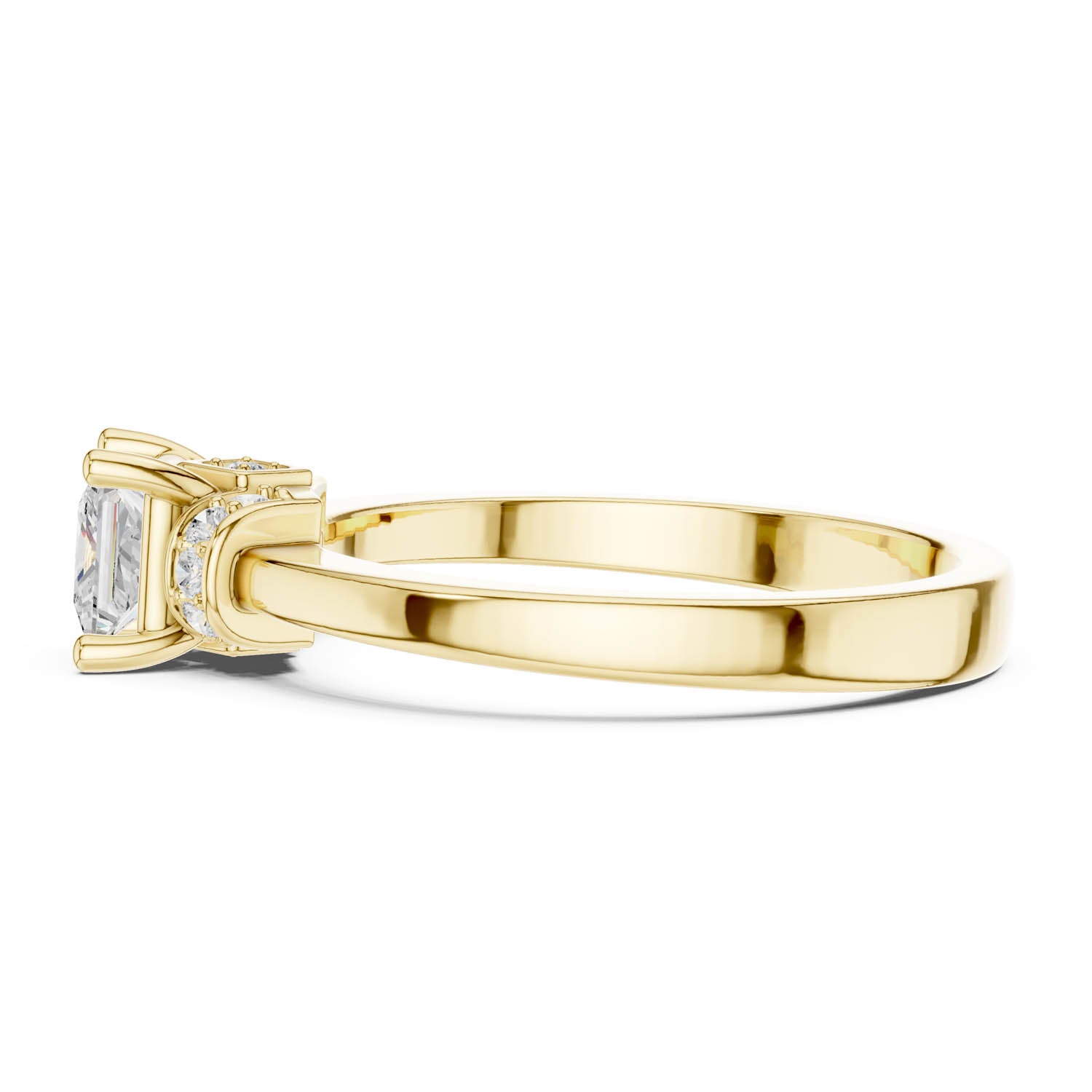 .68 Ct. Classic Princess Cut Diamond Ring with Diamond Accent Gallery (DDLR-496) 5