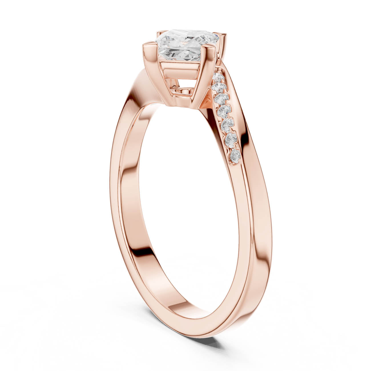 .65 Ct. Kite Set Princess-Cut Diamond Ring with Swirl Pave Band (DDLR-498) 6