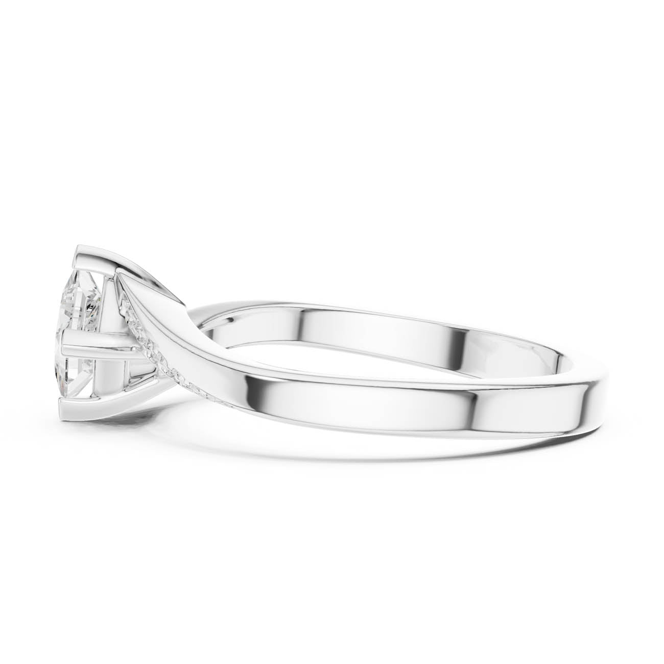 .65 Ct. Kite Set Princess-Cut Diamond Ring with Swirl Pave Band (DDLR-498) 12