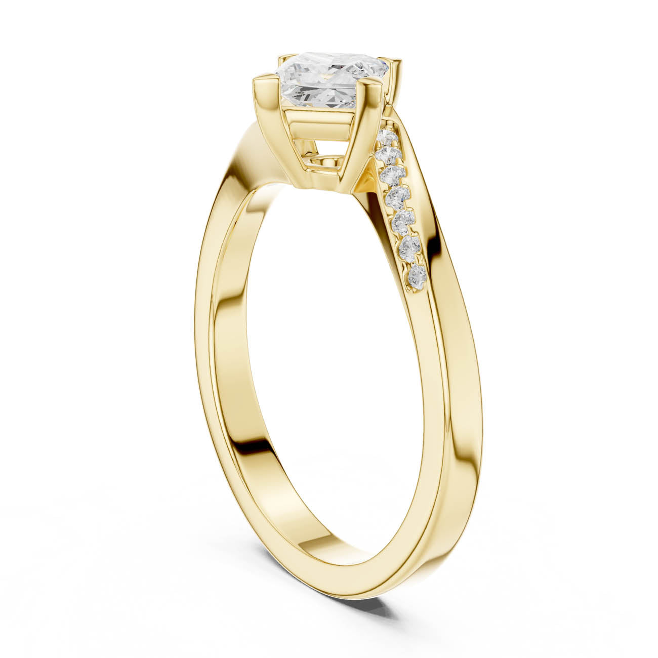 .65 Ct. Kite Set Princess-Cut Diamond Ring with Swirl Pave Band (DDLR-498) 3