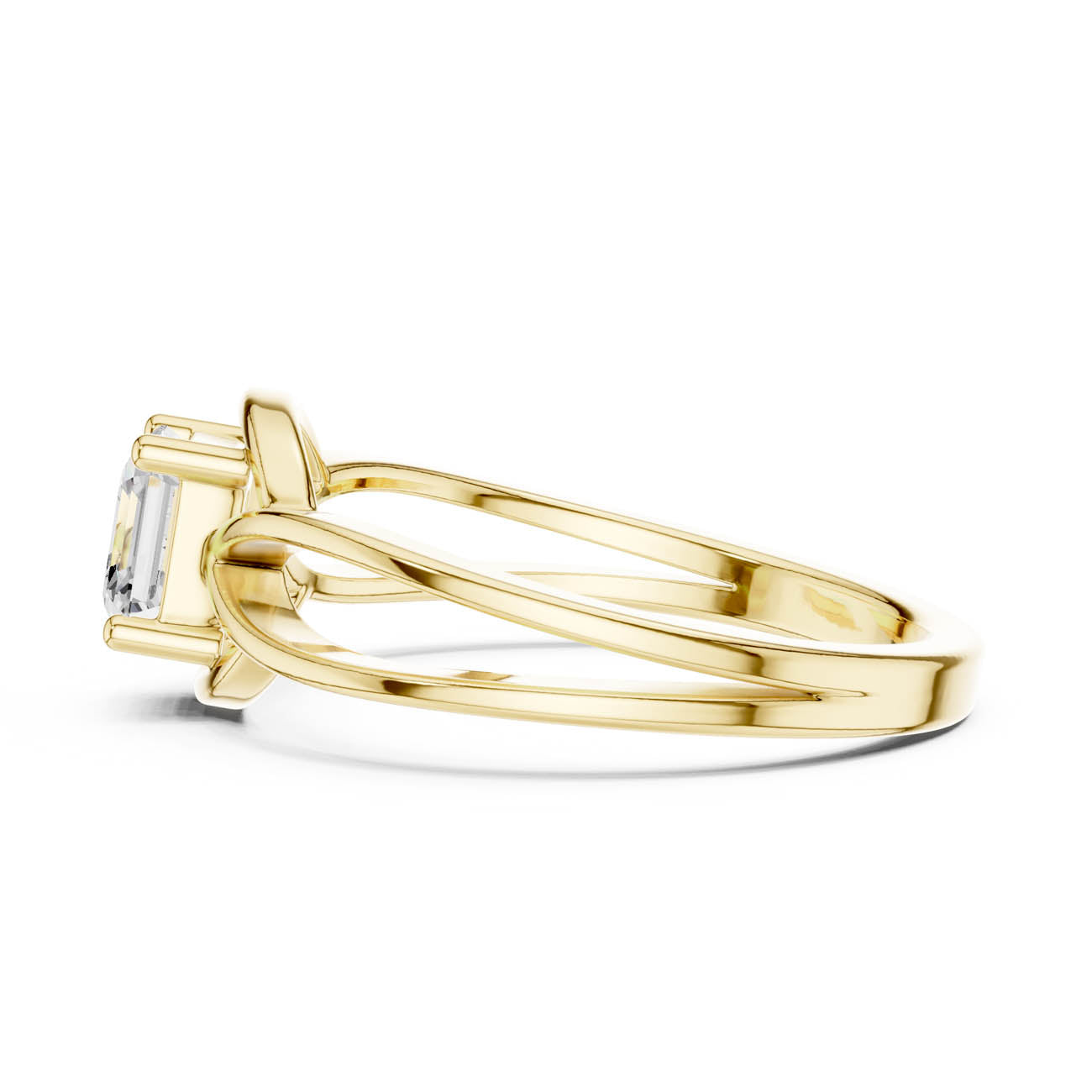 .70 Ct. Asscher Cut Diamond Infinity Twist Ring with Split Shank Design (DDLR-499) 4