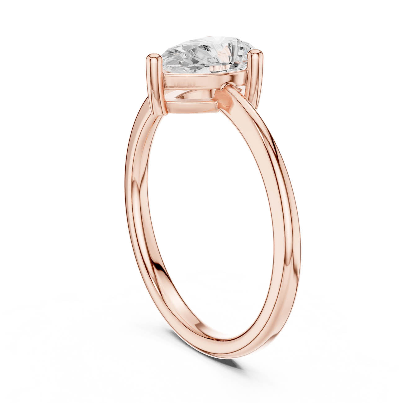 .90 Ct. Pear-Cut Diamond Solitaire Ring (DDLR-500) 8