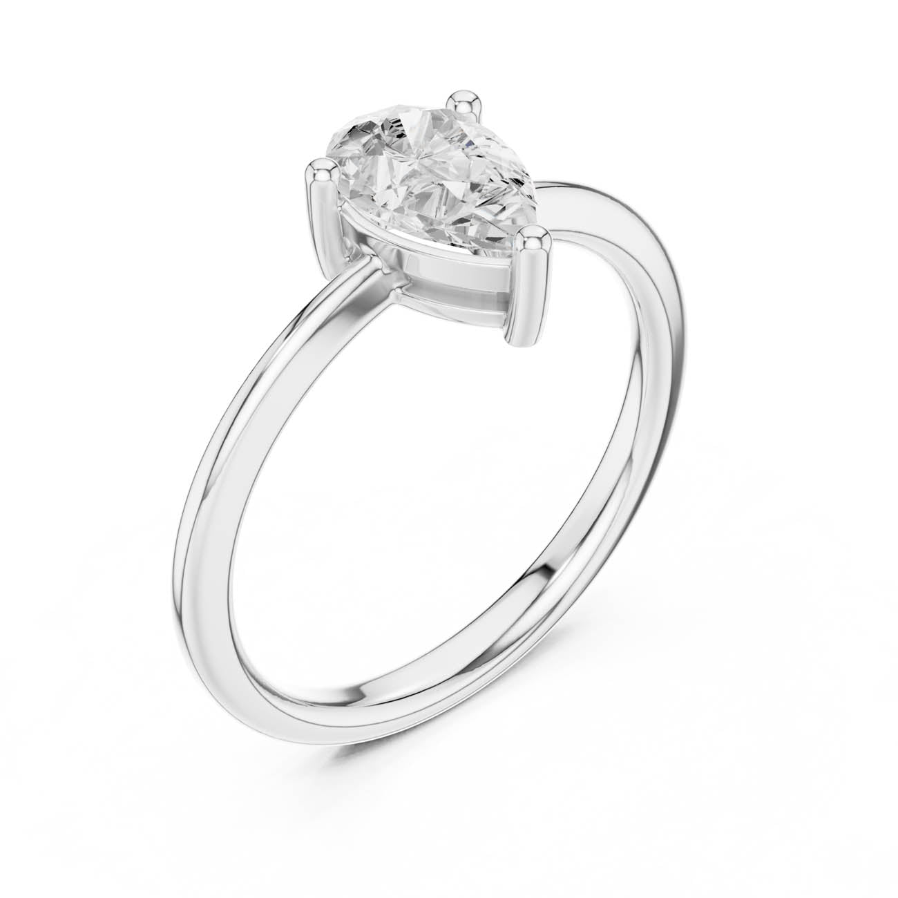 .90 Ct. Pear-Cut Diamond Solitaire Ring (DDLR-500) 11