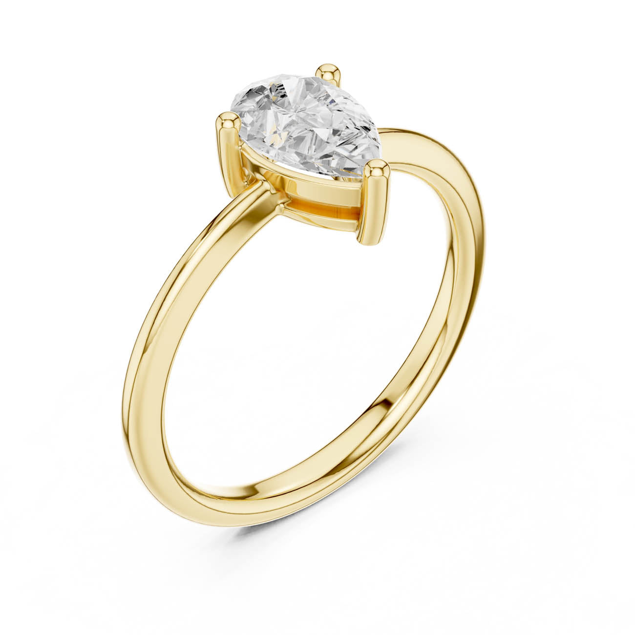 .90 Ct. Pear-Cut Diamond Solitaire Ring (DDLR-500)