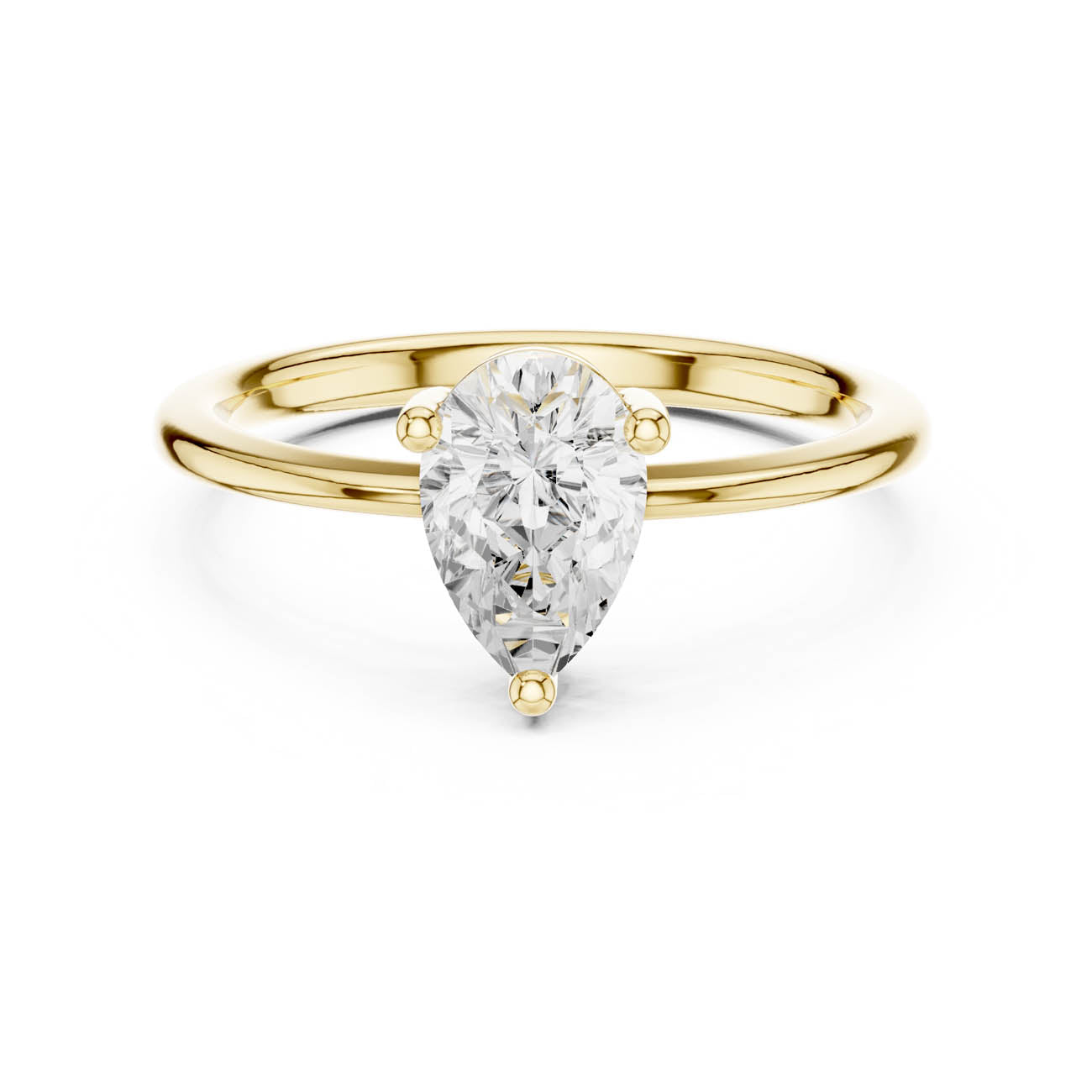 .90 Ct. Pear-Cut Diamond Solitaire Ring (DDLR-500) 5