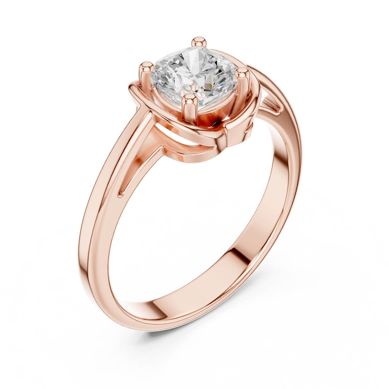 .77 Ct. Cushion-Cut Diamond Solitaire with Architectural Nested Setting (DDLR-503) 8