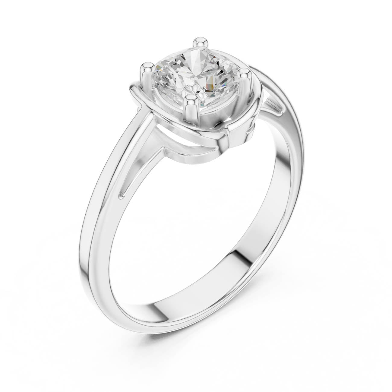 .77 Ct. Cushion-Cut Diamond Solitaire with Architectural Nested Setting (DDLR-503) 6