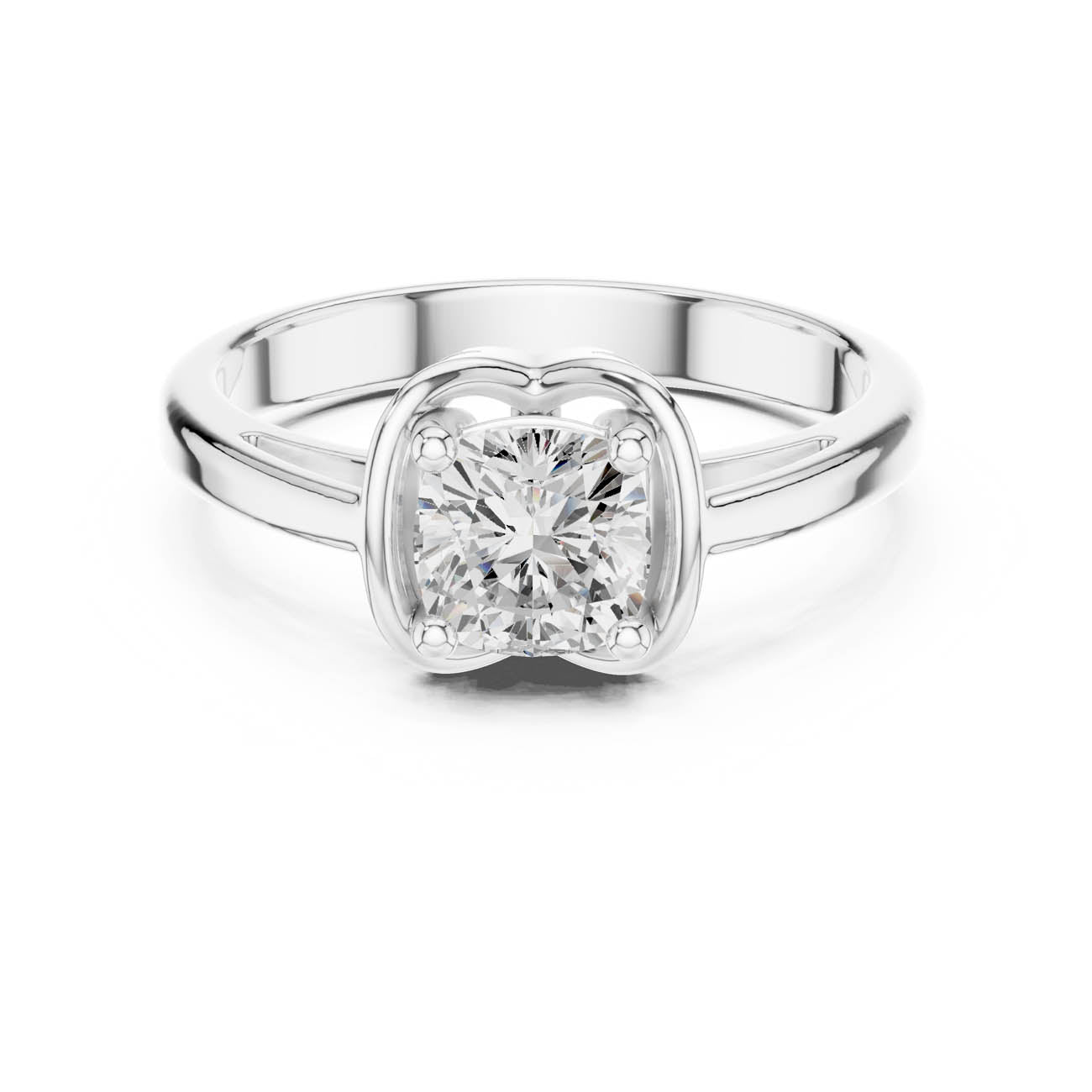 .77 Ct. Cushion-Cut Diamond Solitaire with Architectural Nested Setting (DDLR-503) 7
