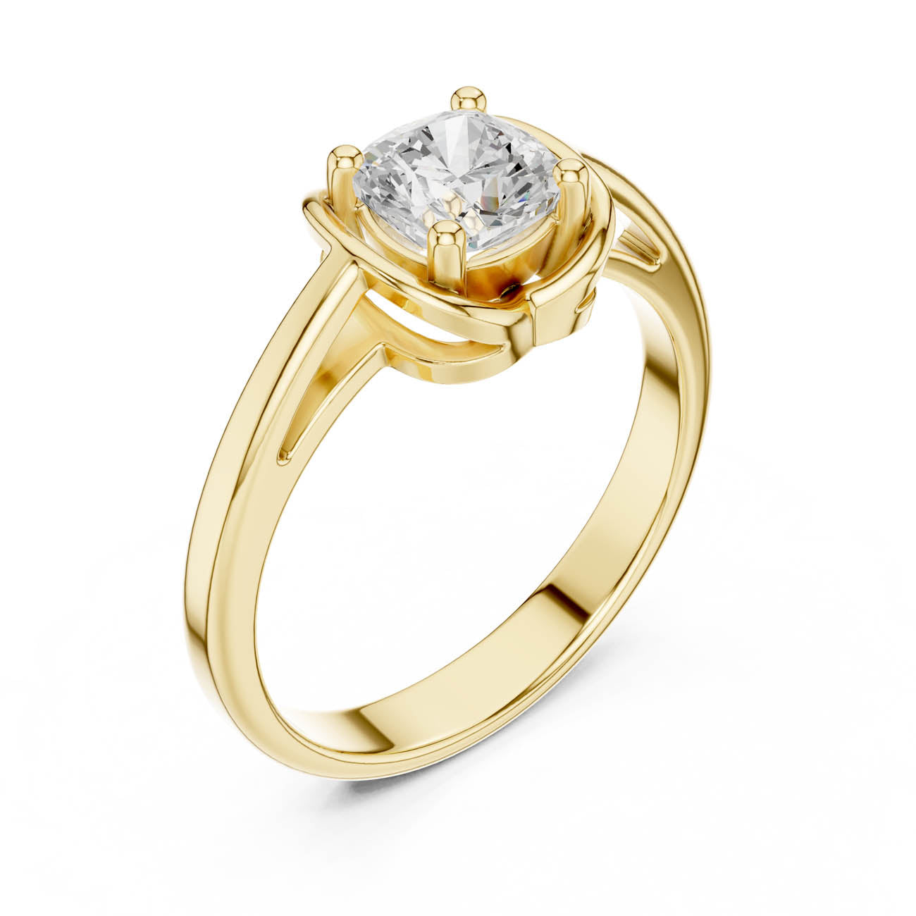 .77 Ct. Cushion-Cut Diamond Solitaire with Architectural Nested Setting (DDLR-503)