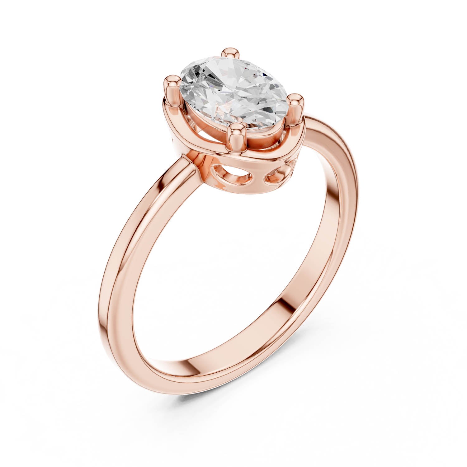 1.02 Ct. Oval Diamond Solitaire Ring with Four-Prong Setting (DDLR-504) 6