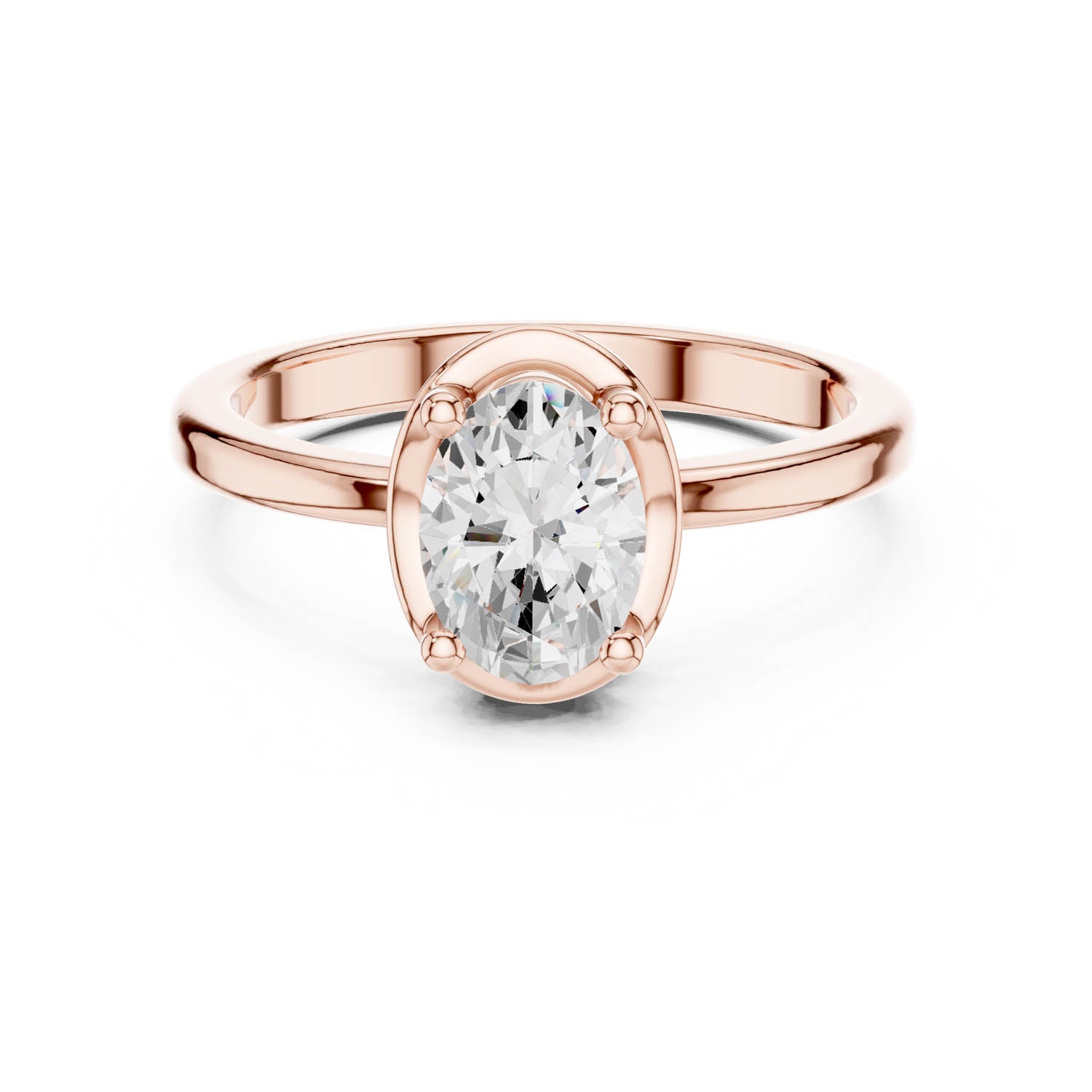 1.02 Ct. Oval Diamond Solitaire Ring with Four-Prong Setting (DDLR-504) 9