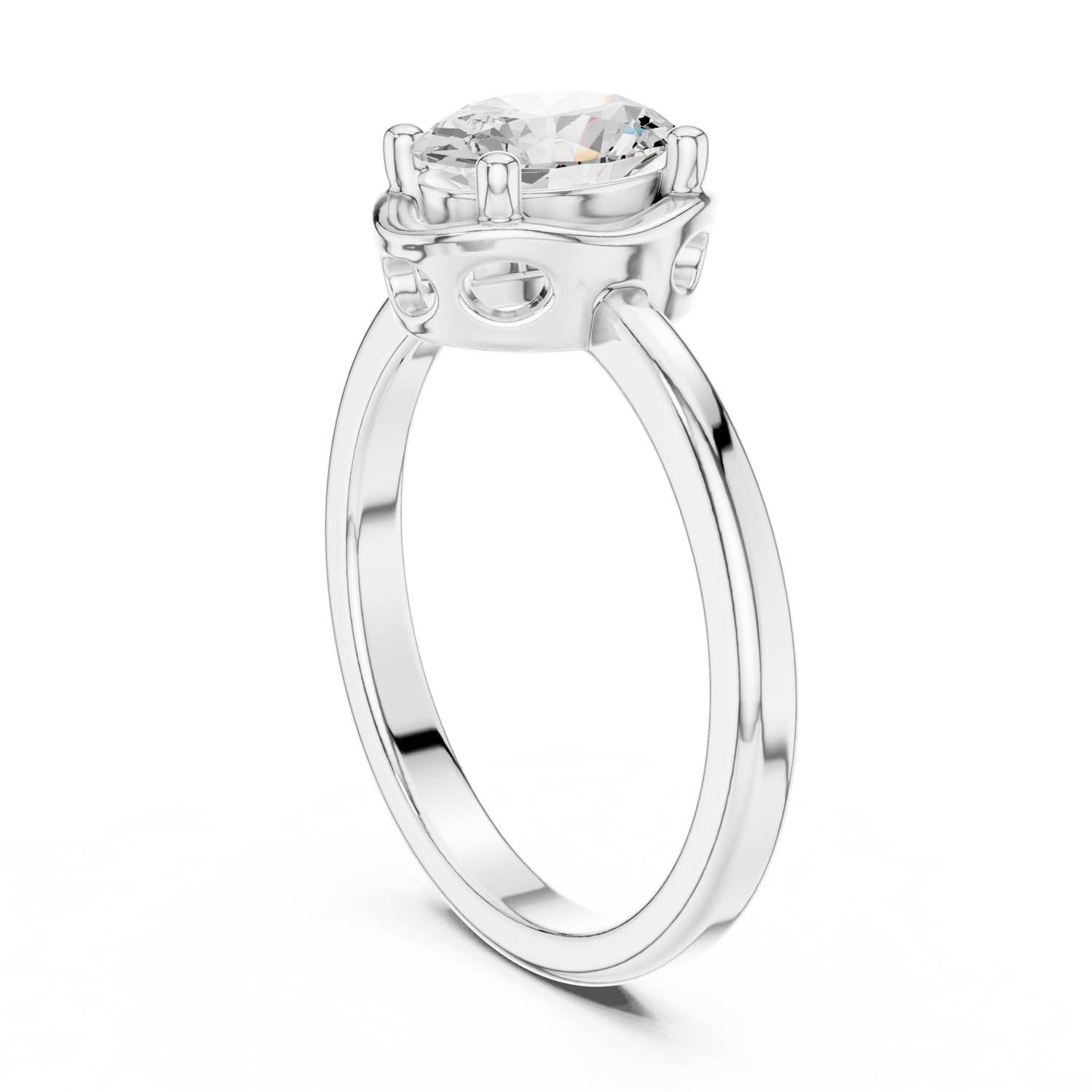 1.02 Ct. Oval Diamond Solitaire Ring with Four-Prong Setting (DDLR-504) 4