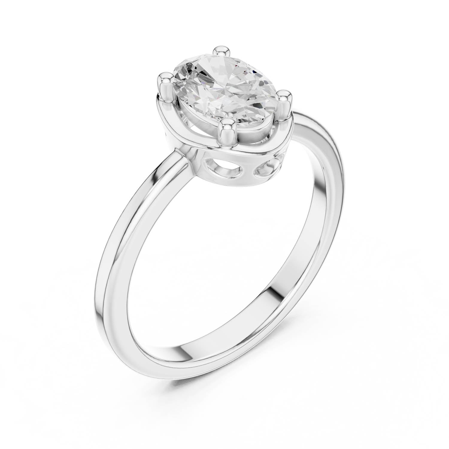 1.02 Ct. Oval Diamond Solitaire Ring with Four-Prong Setting (DDLR-504) 10