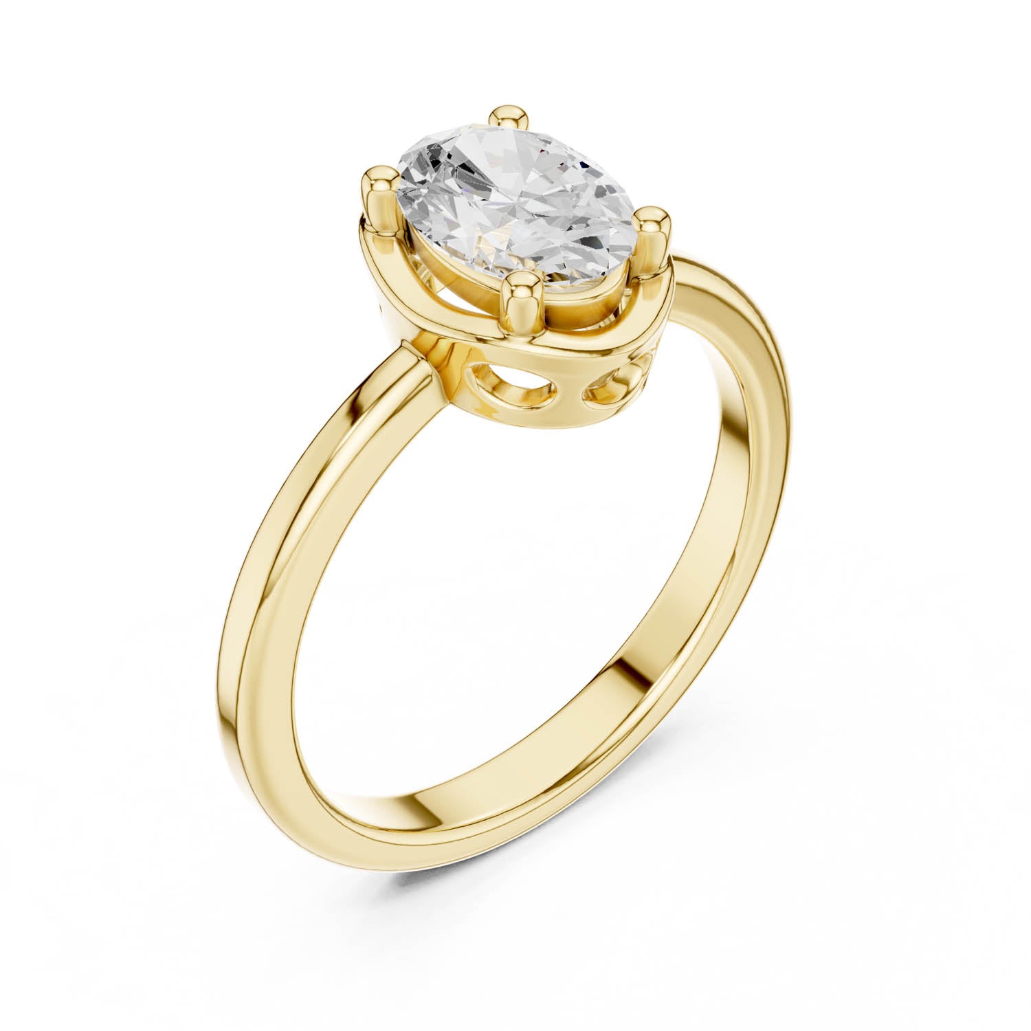 1.02 Ct. Oval Diamond Solitaire Ring with Four-Prong Setting (DDLR-504)