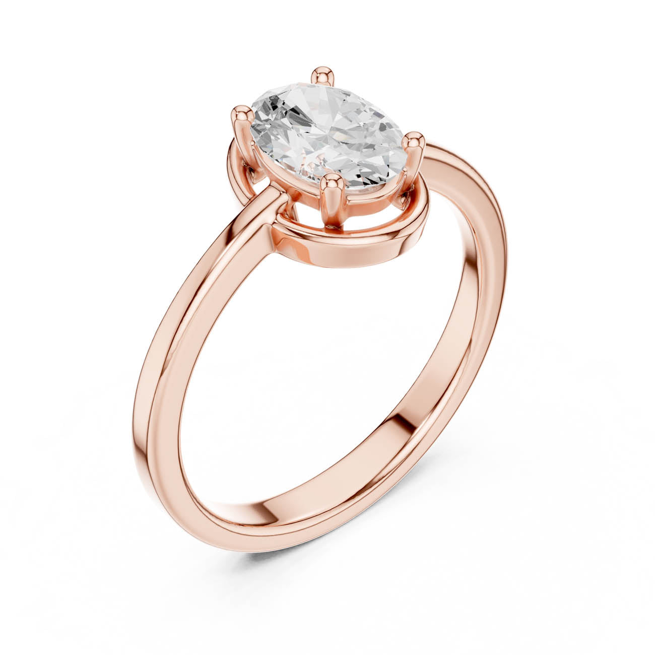 .94 Ct. Oval-Cut Diamond Solitaire with Architectural Nested Setting (DDLR-508) 7