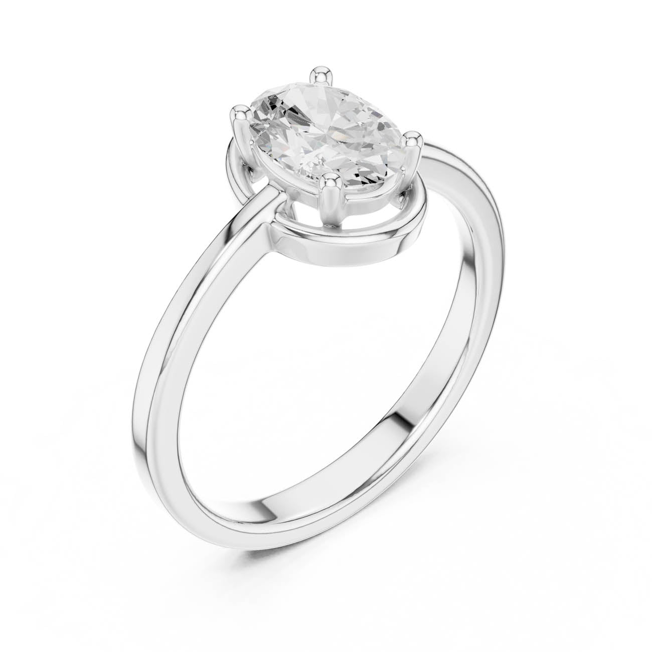 .94 Ct. Oval-Cut Diamond Solitaire with Architectural Nested Setting (DDLR-508) 8