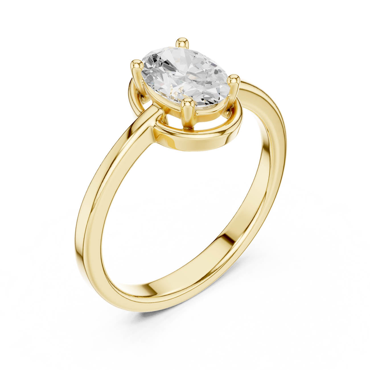 .94 Ct. Oval-Cut Diamond Solitaire with Architectural Nested Setting (DDLR-508) 9
