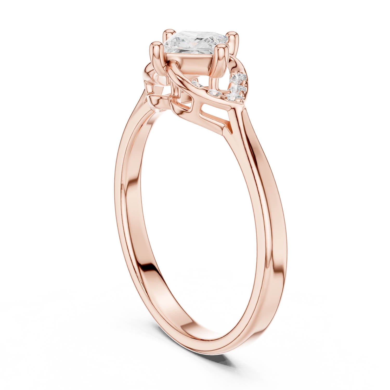 .47 Ct. Princess Cut Diamond Ring with Side Accents (DDLR-515) 9