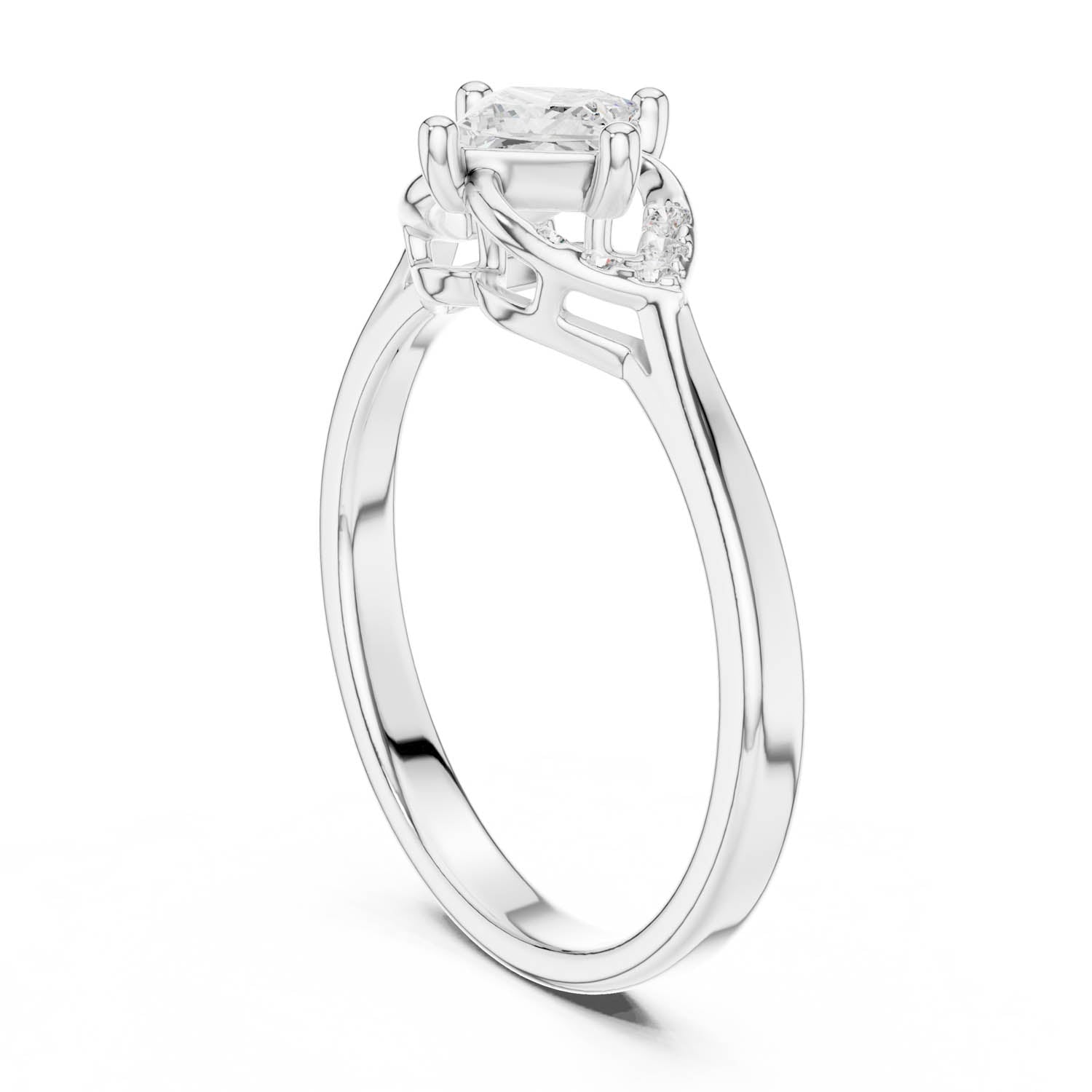.47 Ct. Princess Cut Diamond Ring with Side Accents (DDLR-515) 12