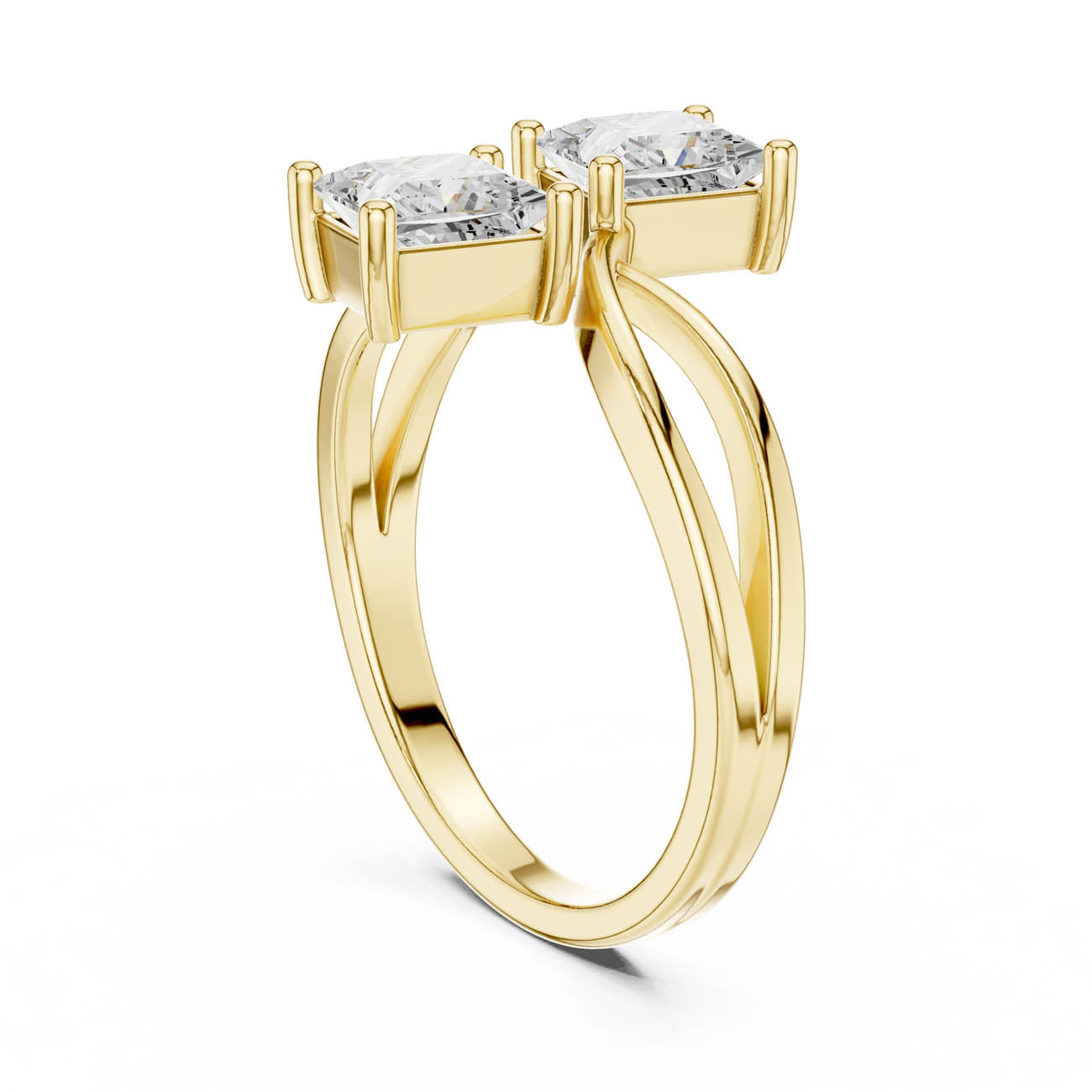 1.28 Ct. Princess-Cut Two-Stone Infinity Bypass Ring (DDLR-519) 3