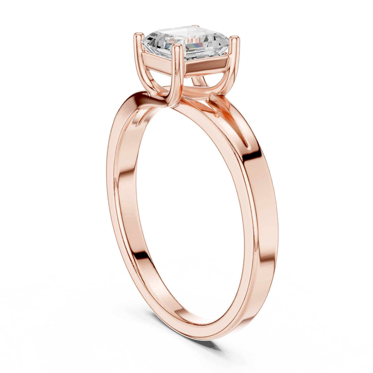 .88 Ct. Asscher-Cut Diamond Solitaire with Split-Shank Band (DDLR-521) 8