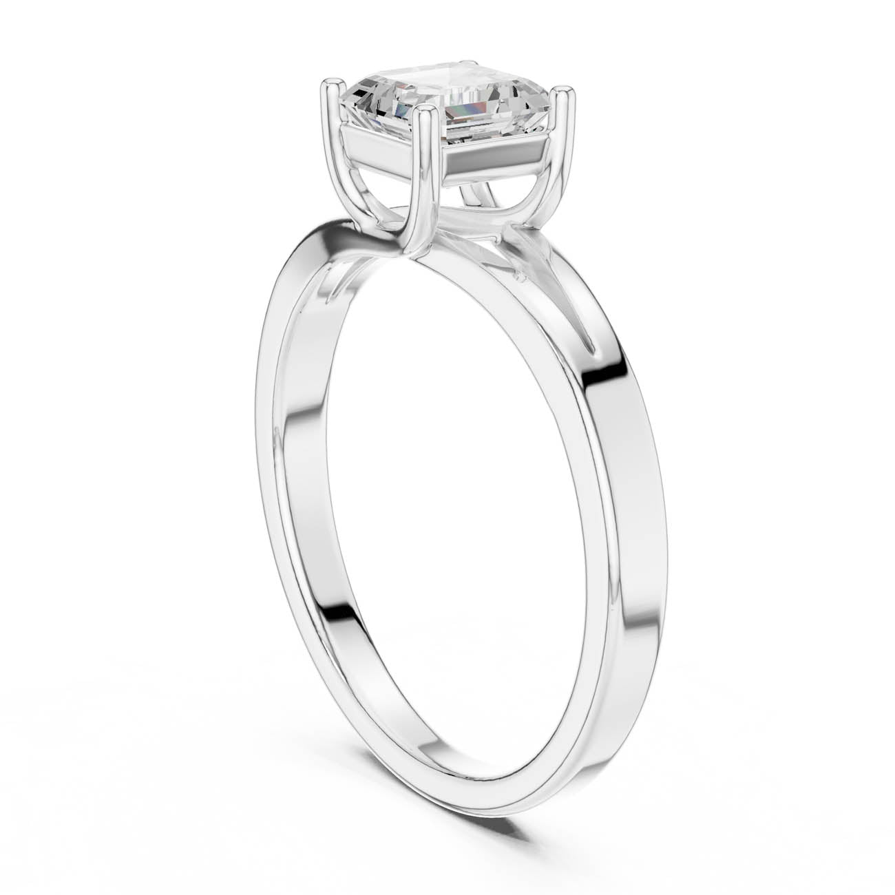 .88 Ct. Asscher-Cut Diamond Solitaire with Split-Shank Band (DDLR-521) 6