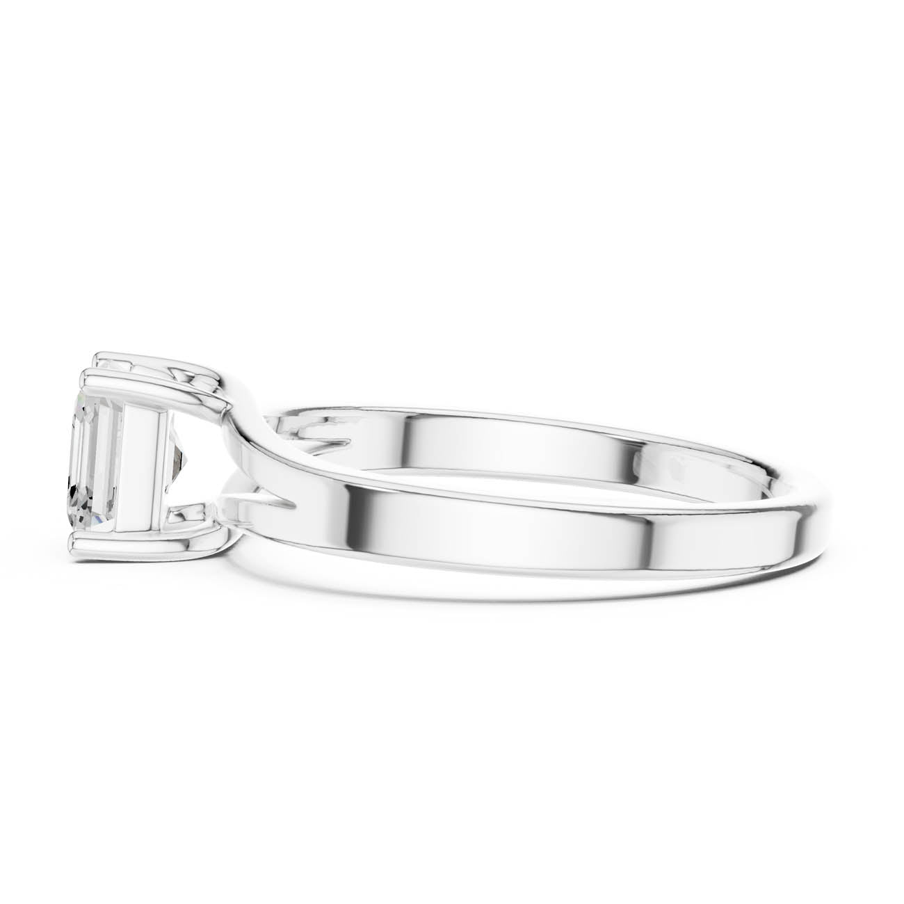.88 Ct. Asscher-Cut Diamond Solitaire with Split-Shank Band (DDLR-521) 11