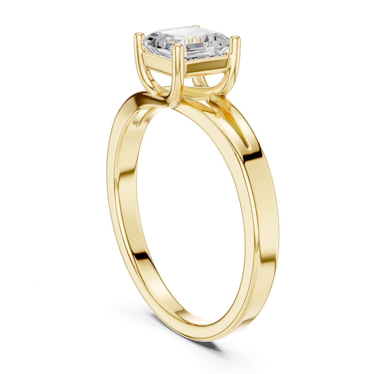 .88 Ct. Asscher-Cut Diamond Solitaire with Split-Shank Band (DDLR-521) 3