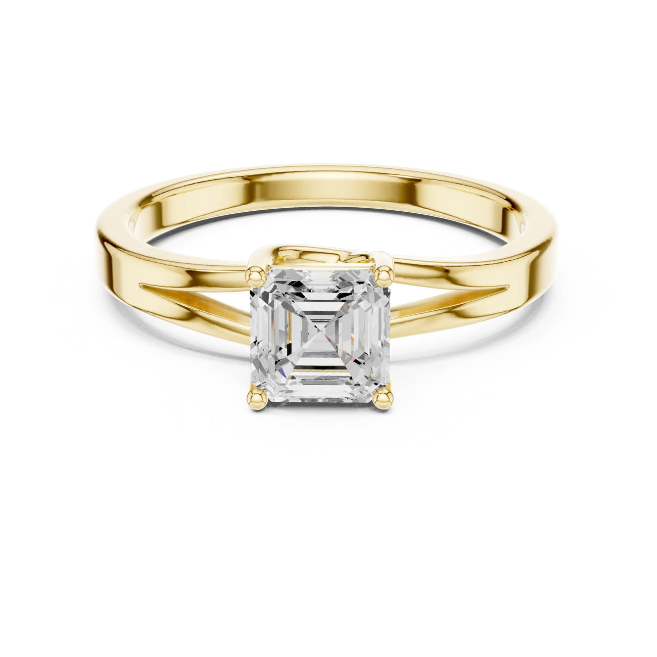 .88 Ct. Asscher-Cut Diamond Solitaire with Split-Shank Band (DDLR-521) 5
