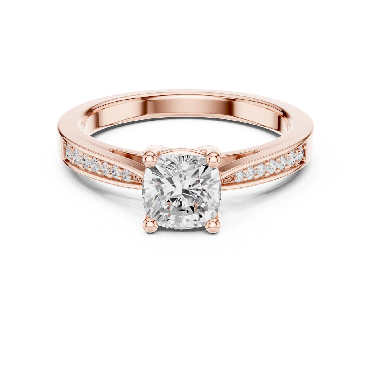 1.03 Ct. Cushion-Cut Diamond Solitaire with Channel-Set Shoulders (DDLR-524) 3