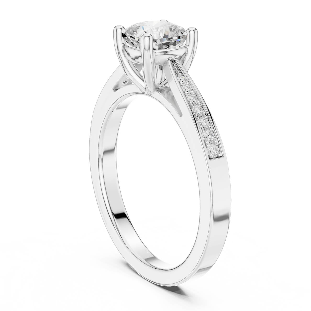 1.03 Ct. Cushion-Cut Diamond Solitaire with Channel-Set Shoulders (DDLR-524) 6