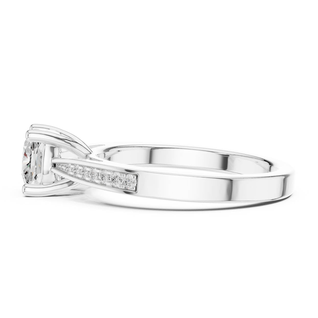 1.03 Ct. Cushion-Cut Diamond Solitaire with Channel-Set Shoulders (DDLR-524) 11