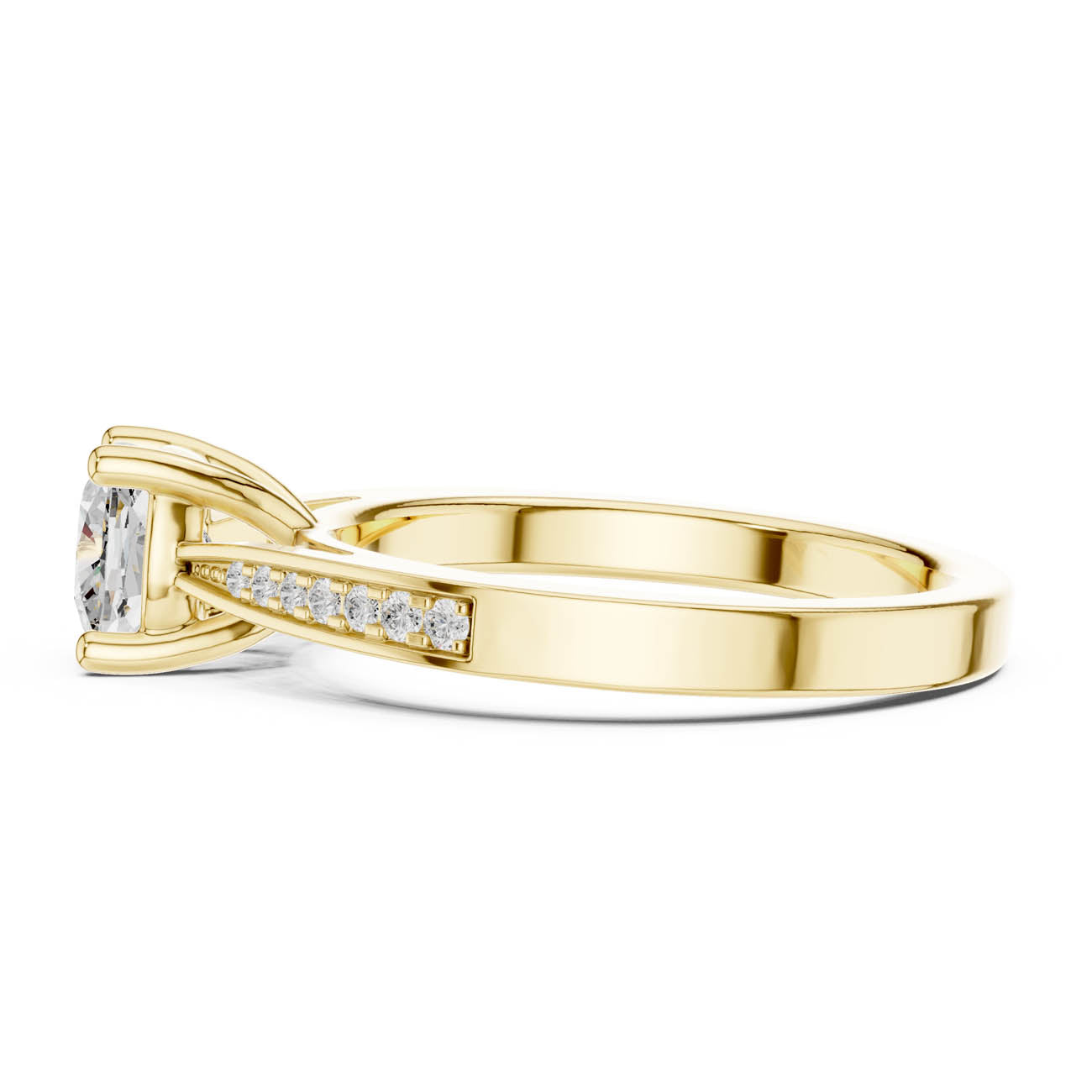 1.03 Ct. Cushion-Cut Diamond Solitaire with Channel-Set Shoulders (DDLR-524) 10