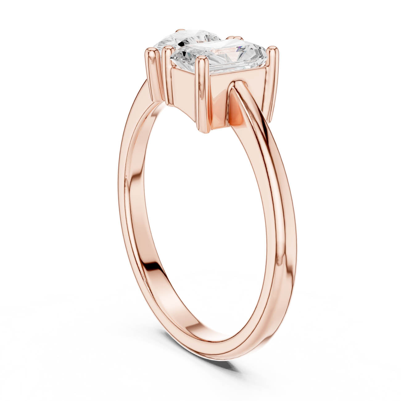 1.14 Ct. Pear and Radiant-Cut Two-Stone Duo Ring (DDLR-526) 9