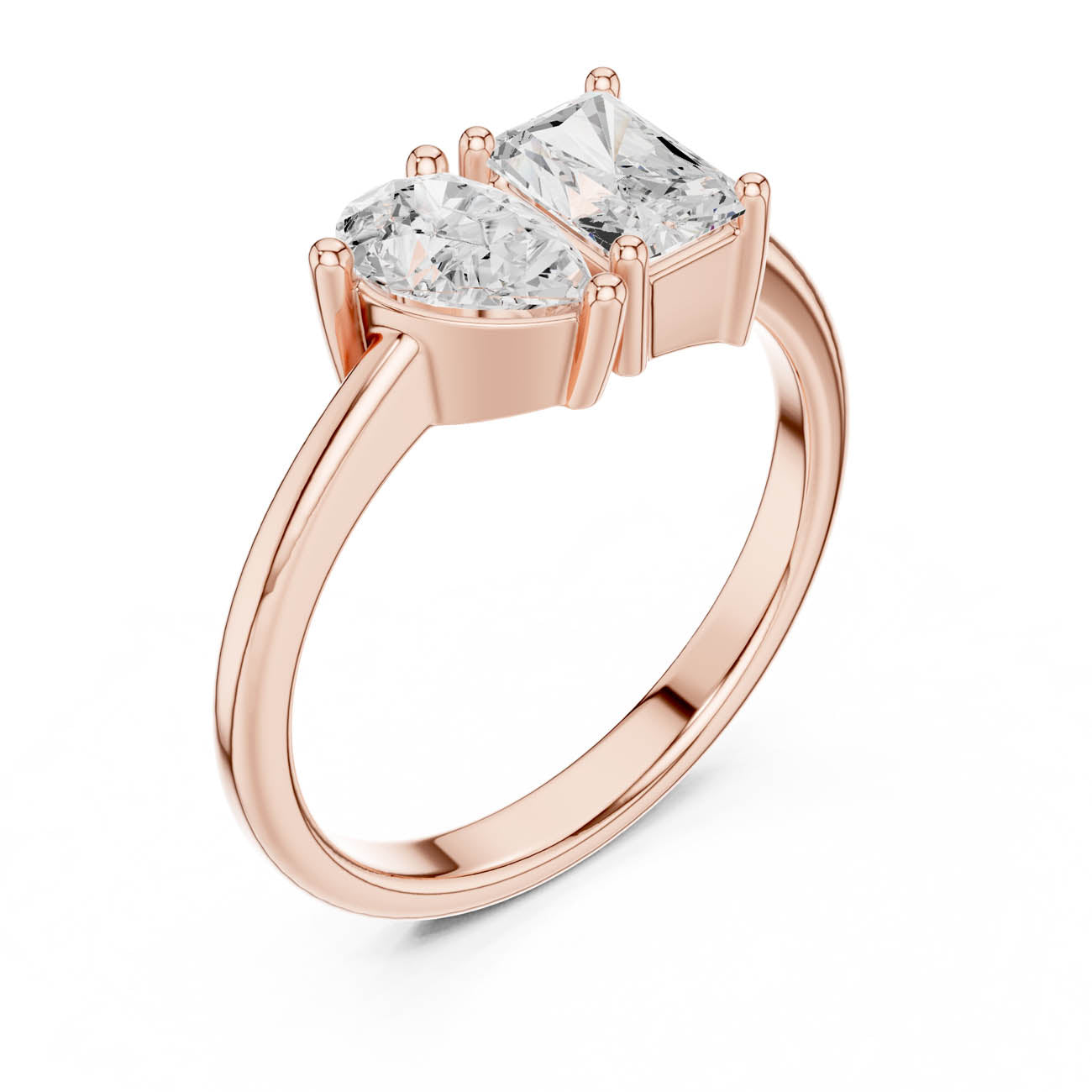 1.14 Ct. Pear and Radiant-Cut Two-Stone Duo Ring (DDLR-526) 8