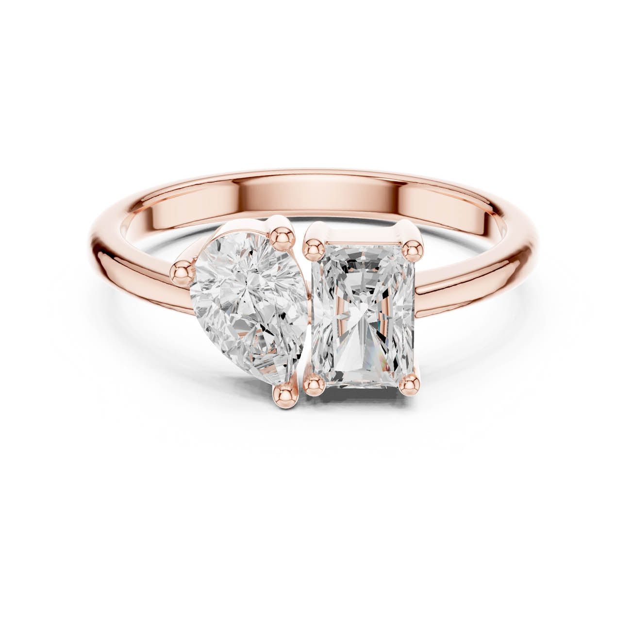 1.14 Ct. Pear and Radiant-Cut Two-Stone Duo Ring (DDLR-526)