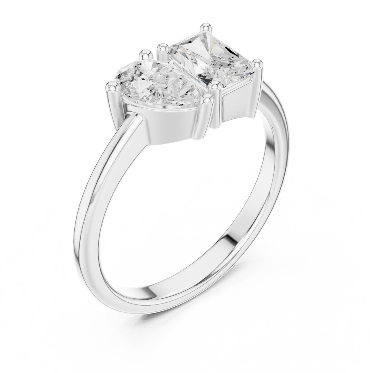 1.14 Ct. Pear and Radiant-Cut Two-Stone Duo Ring (DDLR-526) 6
