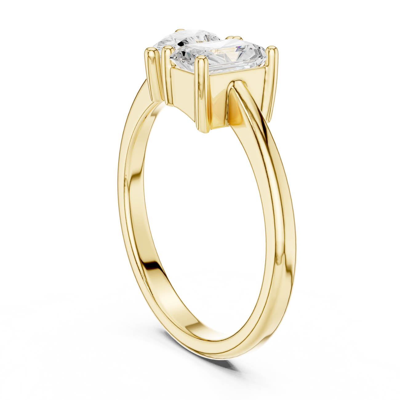 1.14 Ct. Pear and Radiant-Cut Two-Stone Duo Ring (DDLR-526) 3