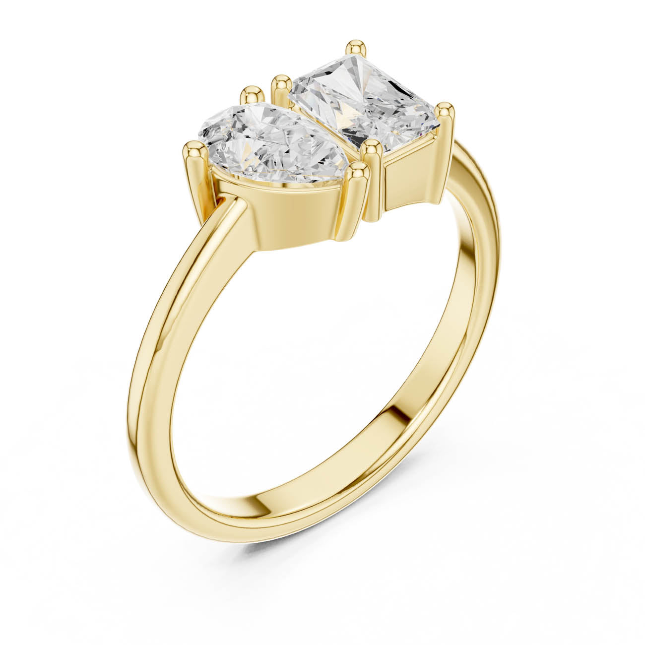 1.14 Ct. Pear and Radiant-Cut Two-Stone Duo Ring (DDLR-526)
